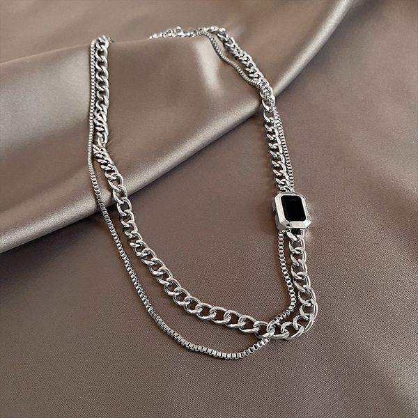 xianlan435 hip hop double necklace female in the new pile ins design feeling cold wind niche web celebrity clavicle necklace, Silver
xianlan435 hip hop double necklace female in the new pile ins design feeling cold wind niche web celebrity clavicle necklace, Silver