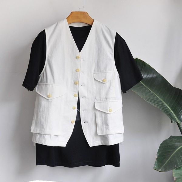 men's vests mens harajuku single breasted pockets cargo sleeveless jacket short gilet vintage corduroy waistcoat outerwear male, Black;white
men's vests mens harajuku single breasted pockets cargo sleeveless jacket short gilet vintage corduroy waistcoat outerwear male, Black;white
