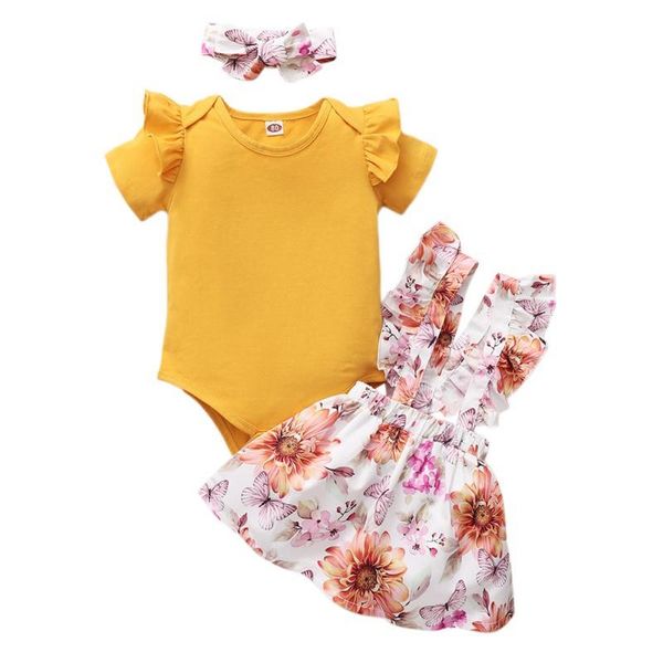summer baby girl short sleeve solid color romper floral strap skirt headband outfits clothes, White
summer baby girl short sleeve solid color romper floral strap skirt headband outfits clothes, White
