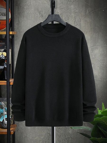 men solid ribbed knit sweater t4xk#, White;black 
men solid ribbed knit sweater t4xk#, White;black