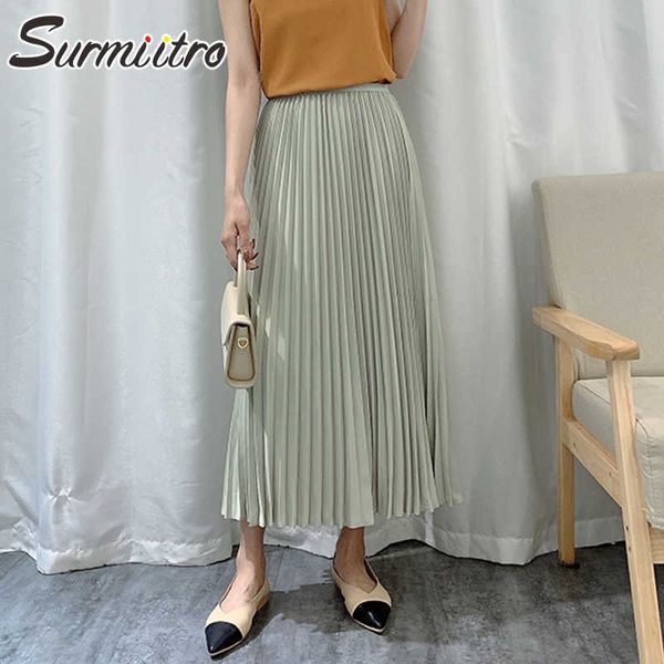 surmiitro fashion summer midi long skirt women korean style mid-length high waist pleated skirt female ice silk fabric 210712, Black
surmiitro fashion summer midi long skirt women korean style mid-length high waist pleated skirt female ice silk fabric 210712, Black