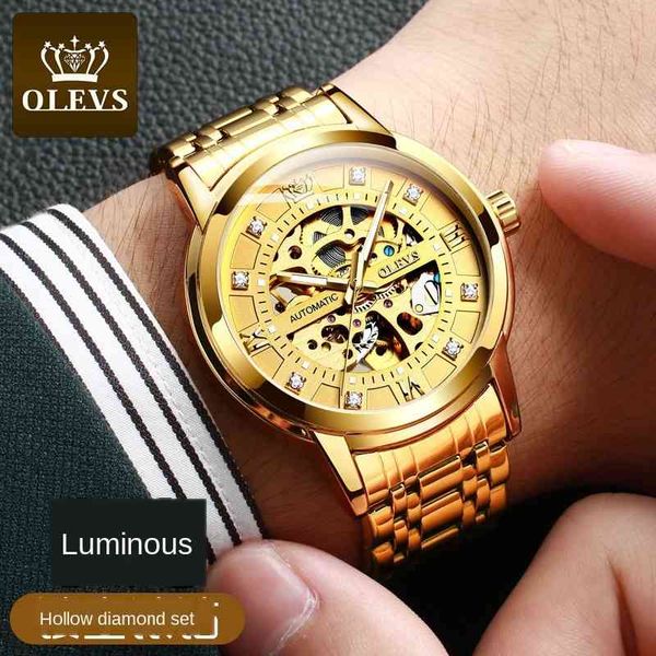 mechanical olevs luxe skeleton automatic men's watches lighting diamond rvs business sports, Slivery;brown
mechanical olevs luxe skeleton automatic men's watches lighting diamond rvs business sports, Slivery;brown