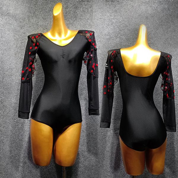 new latin dance clothes leotard ballroom dance bodysuit long sleeve black modern ballroom dance competition 1535, Black;red
new latin dance clothes leotard ballroom dance bodysuit long sleeve black modern ballroom dance competition 1535, Black;red