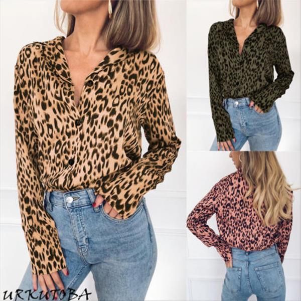 2021 new spring women leopard long sleeve v neck loose leopard ladies casual button blouse, White
2021 new spring women leopard long sleeve v neck loose leopard ladies casual button blouse, White