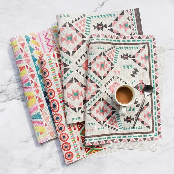 table placemats bohemian abstract geometric pattern decorative washable placemats for table decoration kitchen accessories
table placemats bohemian abstract geometric pattern decorative washable placemats for table decoration kitchen accessories