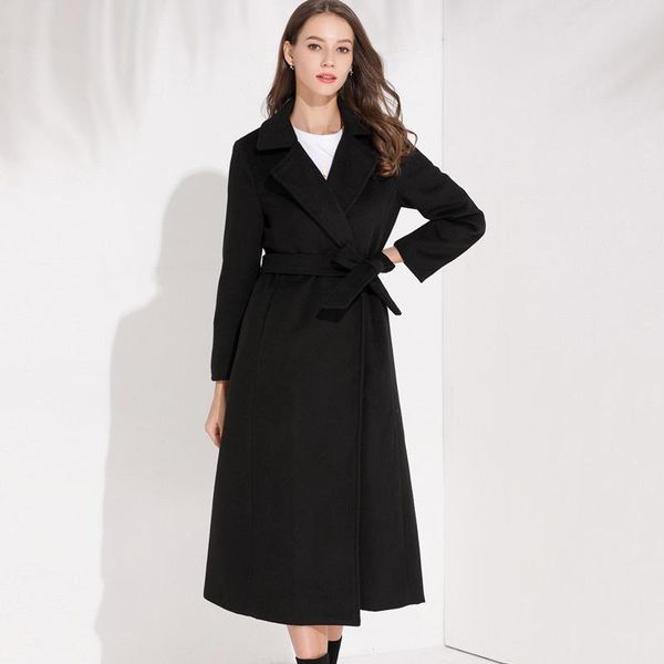 women's trench coats 2021 spring model lace-up waist hugging long-cut coat woolen temperament slim-fit women, Tan;black
women's trench coats 2021 spring model lace-up waist hugging long-cut coat woolen temperament slim-fit women, Tan;black
