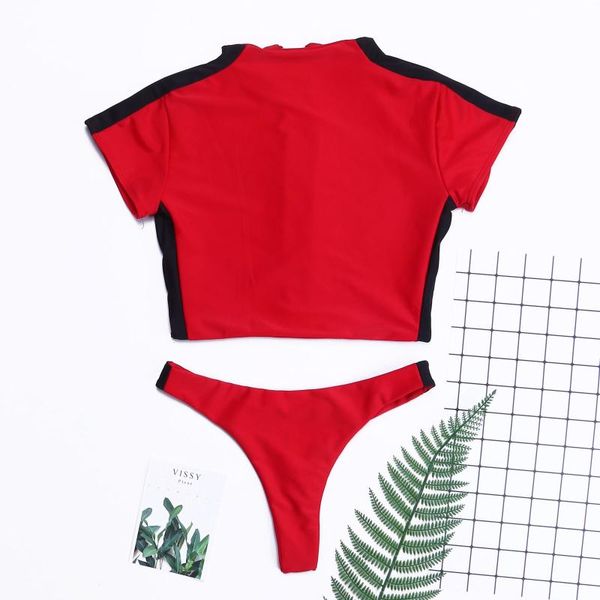 women's swimwear hirigin summer women two-piece swimsuit beachwear female short sleeve zip up bikini sets bathing suits swimwears, White;black
women's swimwear hirigin summer women two-piece swimsuit beachwear female short sleeve zip up bikini sets bathing suits swimwears, White;black
