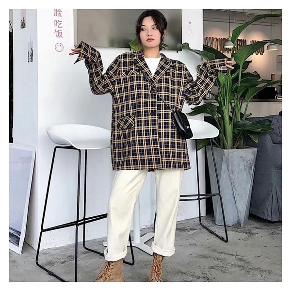 european station women's suit coat autumn winter new retro chic british harbor leisure plaid suit coat, Black;brown
european station women's suit coat autumn winter new retro chic british harbor leisure plaid suit coat, Black;brown