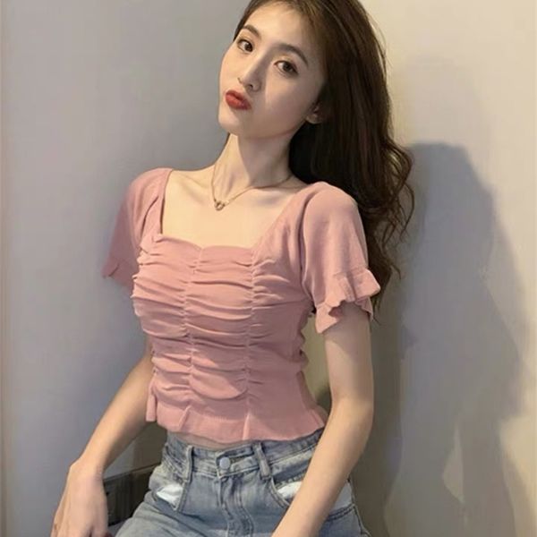 werueruyu collar short-sleeved shirt female bubble sleeve stretch skinny clavicle 210608, White
werueruyu collar short-sleeved shirt female bubble sleeve stretch skinny clavicle 210608, White