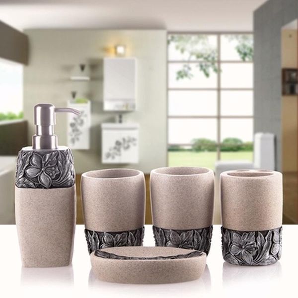 bath accessory set lotion bottle mouthwash cup toothbrush holder soap dish toiletry accessories bathroom supplies home resin five-piece
bath accessory set lotion bottle mouthwash cup toothbrush holder soap dish toiletry accessories bathroom supplies home resin five-piece