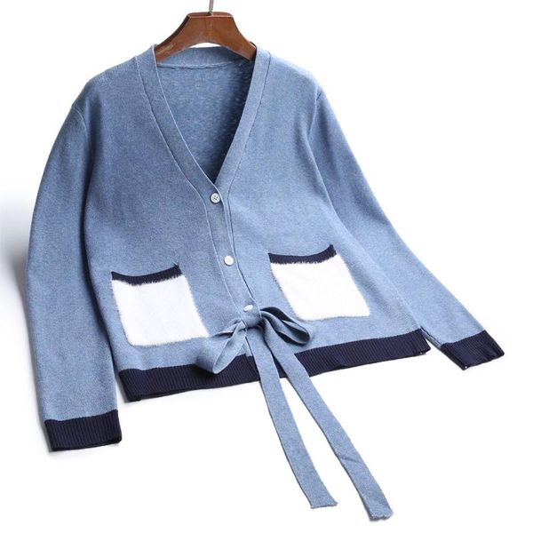 women's sweaters 2021 spring arrival loose color matching fashion long-sleeve v neck single-breasted knitted casaco cardigan, White;black
women's sweaters 2021 spring arrival loose color matching fashion long-sleeve v neck single-breasted knitted casaco cardigan, White;black
