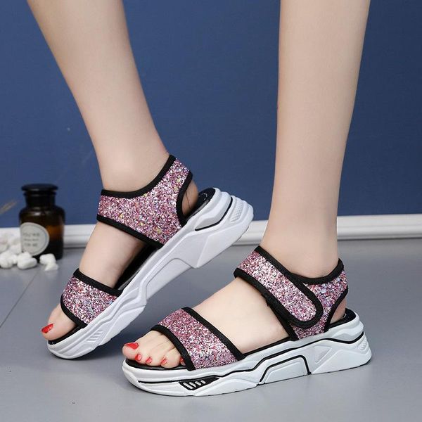 sandals 2021 blingbling solid summer womans shoes thick bottom hook & loop med (3cm-5cm) ladies student casual women, Black
sandals 2021 blingbling solid summer womans shoes thick bottom hook & loop med (3cm-5cm) ladies student casual women, Black