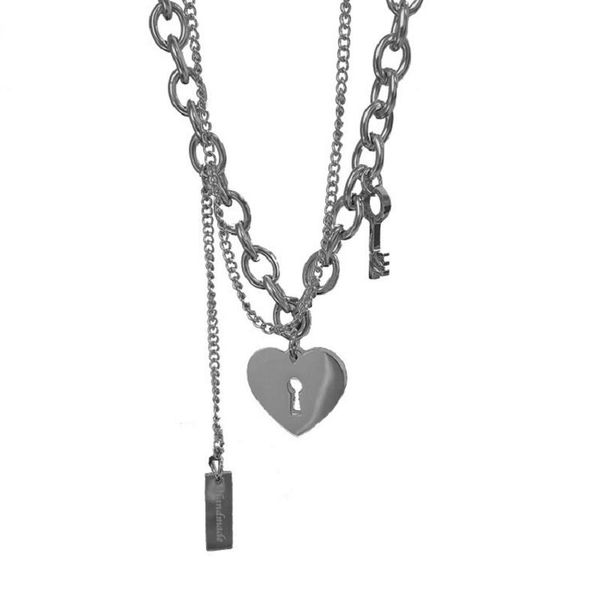 pendant necklaces potcet stainless steel double love key titanium necklace fashion hip hop personality party jewelry, Silver
pendant necklaces potcet stainless steel double love key titanium necklace fashion hip hop personality party jewelry, Silver