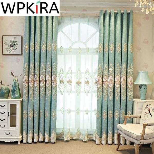 curtain & drapes europe elegant flower embroidered blackout curtains for living room bedroom luxury blue green villa french window zh072f
curtain & drapes europe elegant flower embroidered blackout curtains for living room bedroom luxury blue green villa french window zh072f