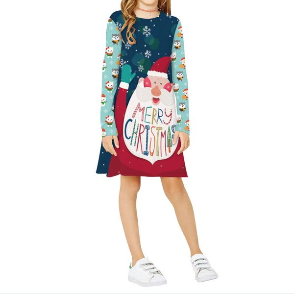christmas digital print girls loose long-sleeved dress trendy cute skirt, Black;gray
christmas digital print girls loose long-sleeved dress trendy cute skirt, Black;gray
