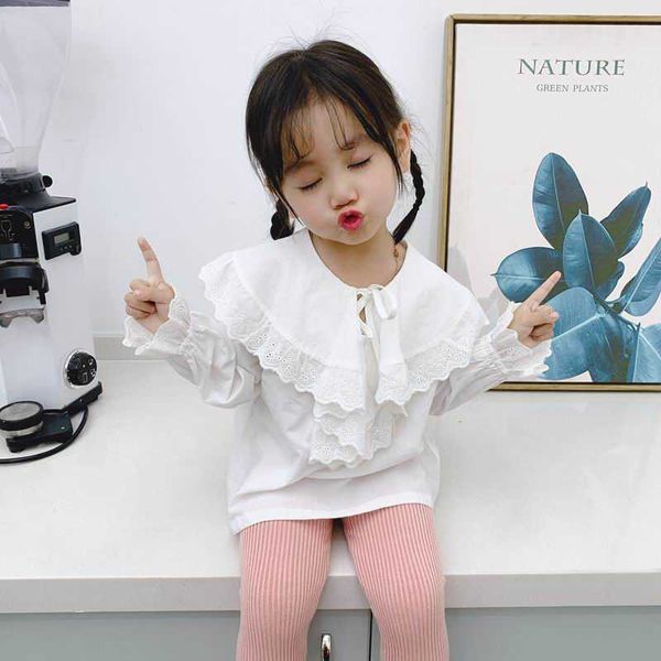 children shirt spring girls korean lace large collar white long sleeve preppy style ty003 210610, White;black
children shirt spring girls korean lace large collar white long sleeve preppy style ty003 210610, White;black