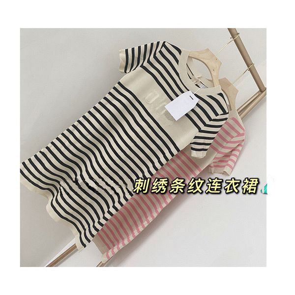 luxury design d + summer exclusive color contrast stripe letter embroidery round neck knitted women's casual a-line dress, Black;gray
luxury design d + summer exclusive color contrast stripe letter embroidery round neck knitted women's casual a-line dress, Black;gray