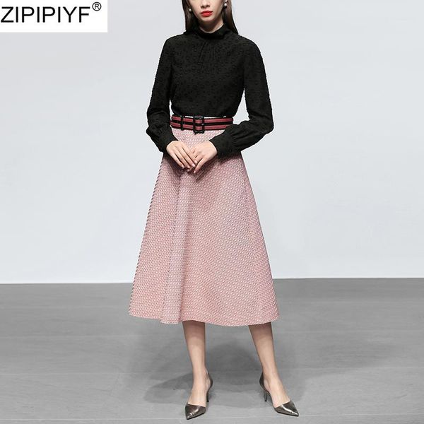 two piece dress 2021 spring women skirt suit 2 set long sleeve o neck & mid-calf plaid a-line, White
two piece dress 2021 spring women skirt suit 2 set long sleeve o neck & mid-calf plaid a-line, White