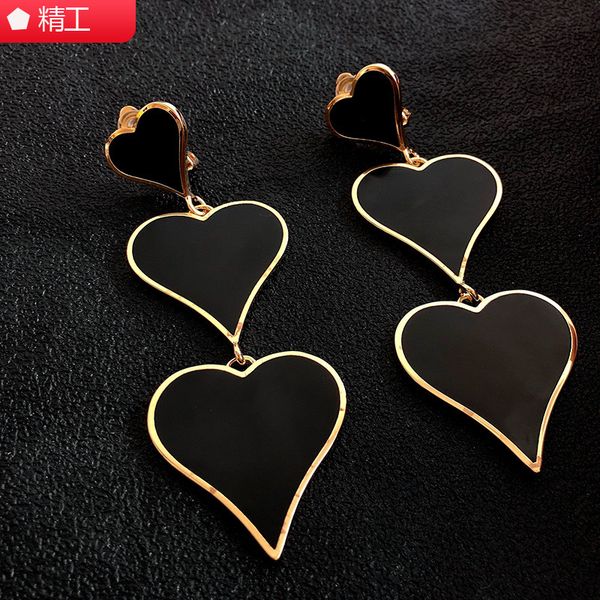 fashion earrings designer jewelry autumn and winter new black love two clip no ear hole female ornament french simple long peach heart, Golden;silver
fashion earrings designer jewelry autumn and winter new black love two clip no ear hole female ornament french simple long peach heart, Golden;silver