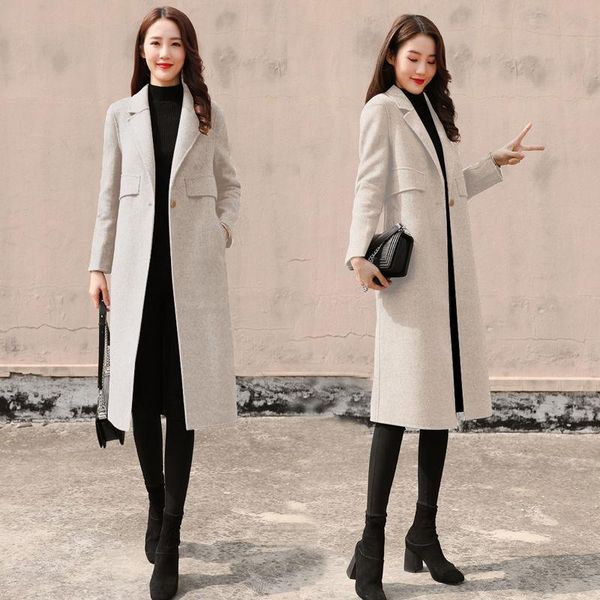 women's wool & blends 2021 women autumn winter casual solid coat lady button long sleeve mid-long jacket female causal slim oversize ou, Black
women's wool & blends 2021 women autumn winter casual solid coat lady button long sleeve mid-long jacket female causal slim oversize ou, Black