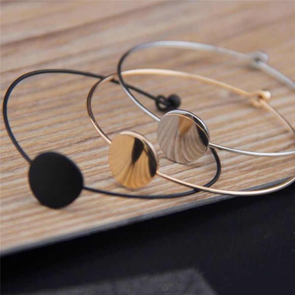bangle classic minimalist fashion round bracelet the adjustable female accessories, Black
bangle classic minimalist fashion round bracelet the adjustable female accessories, Black