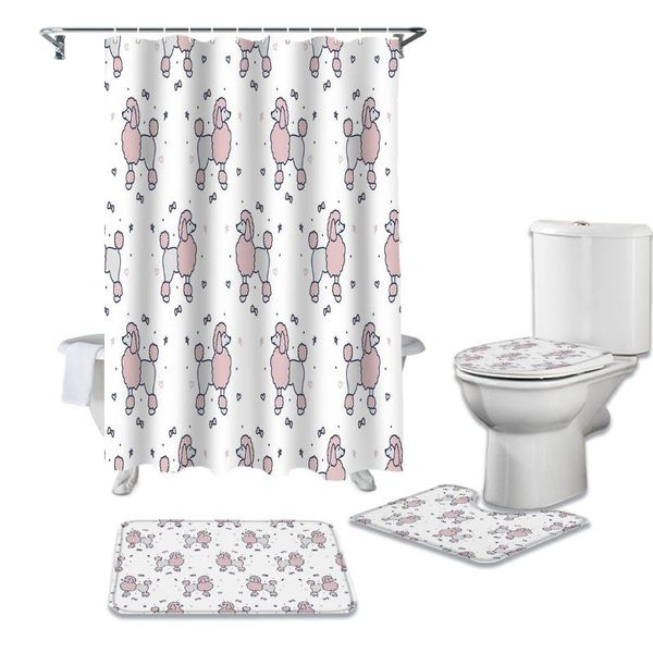 shower curtains 4pcs/set pet dog bow hair heart print curtain waterproof bathroom toilet cover mat non-slip rug set bathtub decor
shower curtains 4pcs/set pet dog bow hair heart print curtain waterproof bathroom toilet cover mat non-slip rug set bathtub decor