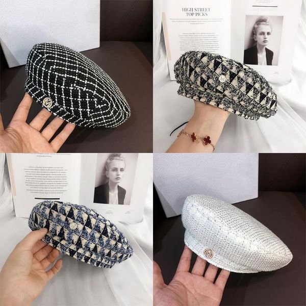 berets 2021 fashion luxury beret gold line plaid letter pearl lady french cap leisure painter hat for women, Blue;gray
berets 2021 fashion luxury beret gold line plaid letter pearl lady french cap leisure painter hat for women, Blue;gray