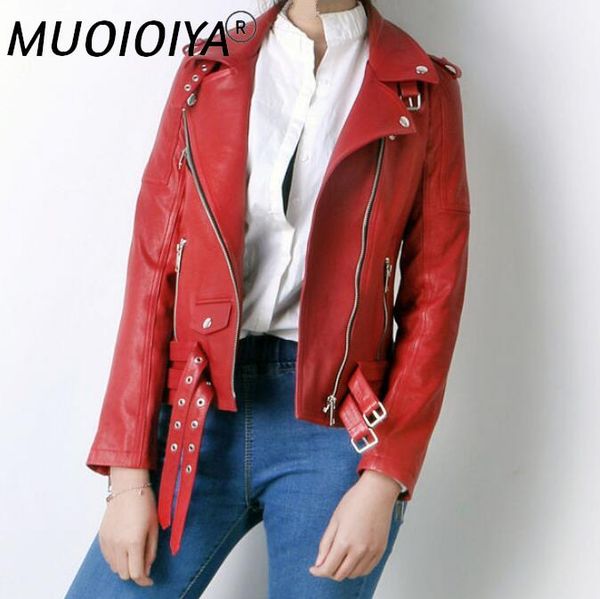 women's leather & faux genuine jacket women fashion punk casual real sheepskin slim fit motorcycle zipper ladies red coat female brand, Black
women's leather & faux genuine jacket women fashion punk casual real sheepskin slim fit motorcycle zipper ladies red coat female brand, Black
