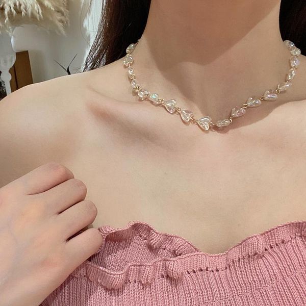 chains spring and summer colorful love necklace temperament beautiful lady net celebrity ins clavicle chain female, Silver
chains spring and summer colorful love necklace temperament beautiful lady net celebrity ins clavicle chain female, Silver