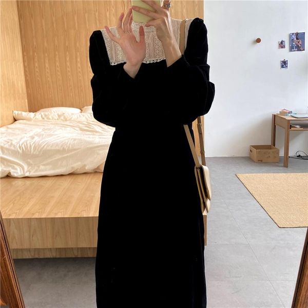 casual dresses alien kitty women lace patchwork long-sleeves solid o-neck velvet gentle french long sweet female fashion elegant, Black;gray
casual dresses alien kitty women lace patchwork long-sleeves solid o-neck velvet gentle french long sweet female fashion elegant, Black;gray