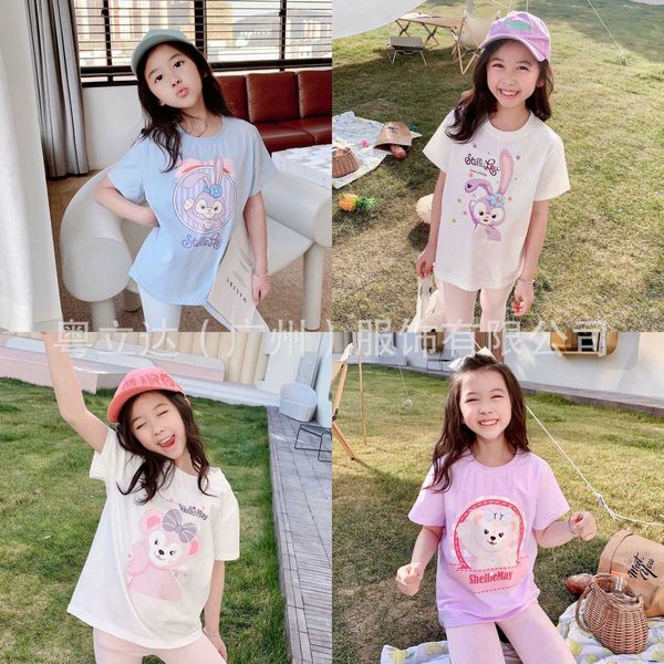 21 neck children's summer spring new / round girls cartoon print short sleeve solid t-shirt, Black;white
21 neck children's summer spring new / round girls cartoon print short sleeve solid t-shirt, Black;white