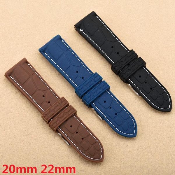 watch bands 20mm 22mm black waterproof diving silicone rubber watchband straps with silver buckle black/white/blue line stitching, Black;brown
watch bands 20mm 22mm black waterproof diving silicone rubber watchband straps with silver buckle black/white/blue line stitching, Black;brown