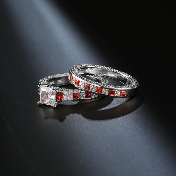 wedding rings 2021 2 pic/set trendy silver plated ring set for women square white red zircon female jewelry engagement party gifts, Slivery;golden
wedding rings 2021 2 pic/set trendy silver plated ring set for women square white red zircon female jewelry engagement party gifts, Slivery;golden