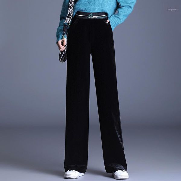 women pants korean style velvet wide leg high waist soild color fashion long casual female loose women's & capris, Black;white
women pants korean style velvet wide leg high waist soild color fashion long casual female loose women's & capris, Black;white