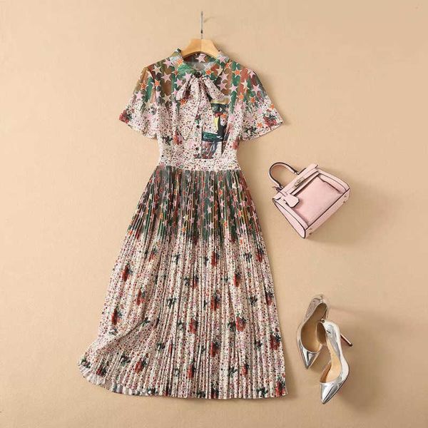 est fashion woman's summer bow collar short sleeve stars in flowers printed patchwork pleated shirt dress 210526, Black;gray
est fashion woman's summer bow collar short sleeve stars in flowers printed patchwork pleated shirt dress 210526, Black;gray