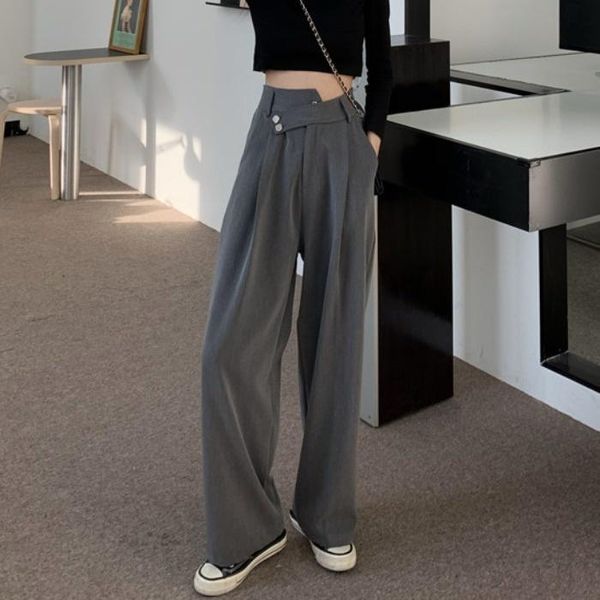 women's pants & capris high waist autumn floor dragging casual design feeling thin straight loose hanging, Black;white
women's pants & capris high waist autumn floor dragging casual design feeling thin straight loose hanging, Black;white