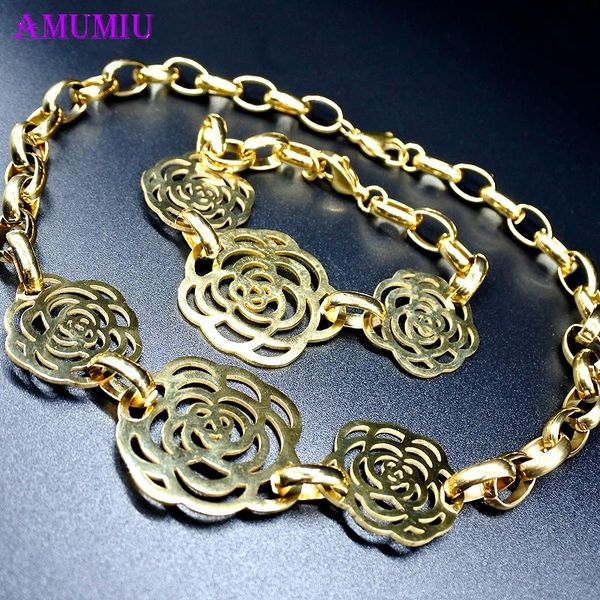 earrings & necklace amumiu women rose flower jewelry set hiphop woman's stainless steel for trendy js131, Silver
earrings & necklace amumiu women rose flower jewelry set hiphop woman's stainless steel for trendy js131, Silver