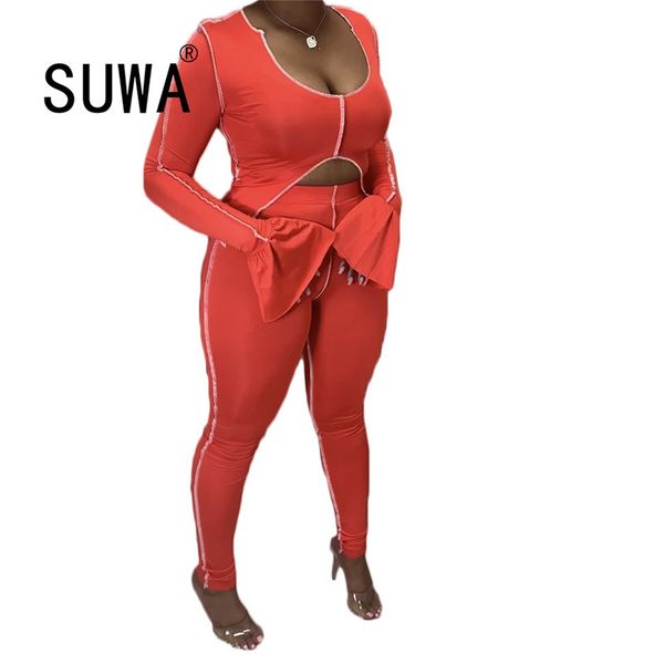 women plus size clothing fall winter two piece set flare sleeve asymmetry tunic crop + pants trendy chic party clubwear 210525, White
women plus size clothing fall winter two piece set flare sleeve asymmetry tunic crop + pants trendy chic party clubwear 210525, White