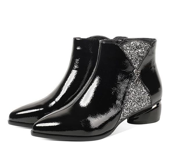 boots 2021 autumn and winter thick bottom with patent leather sequins rhinestone women's single bare large, Black
boots 2021 autumn and winter thick bottom with patent leather sequins rhinestone women's single bare large, Black