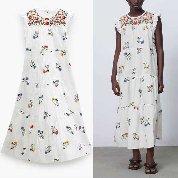 za white embroidered summer dress women elegant sleeveless ruffle party dresses woman chic back opening print midi vestidos 210602, Black;gray
za white embroidered summer dress women elegant sleeveless ruffle party dresses woman chic back opening print midi vestidos 210602, Black;gray