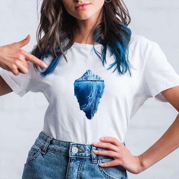 mountain print blue iceberg graphic women t shirts clothes trendy natural scenery streetwear oversized spring, White
mountain print blue iceberg graphic women t shirts clothes trendy natural scenery streetwear oversized spring, White