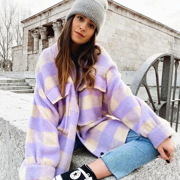 women's wool & blends women winter coat turn down collar thick plaid jacket fashion single breasted casual jackets female outwear, Black
women's wool & blends women winter coat turn down collar thick plaid jacket fashion single breasted casual jackets female outwear, Black