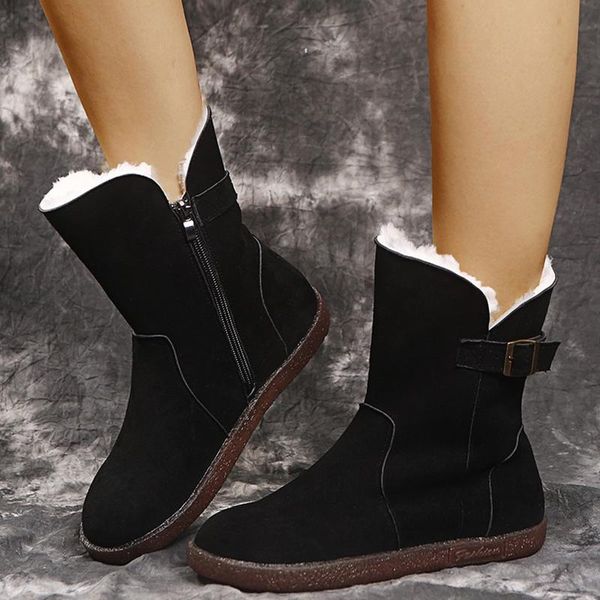 boots women's snow ultralight mid-calf women zipper buckle for solid color ladies shoes punk zapatillas mujer, Black
boots women's snow ultralight mid-calf women zipper buckle for solid color ladies shoes punk zapatillas mujer, Black