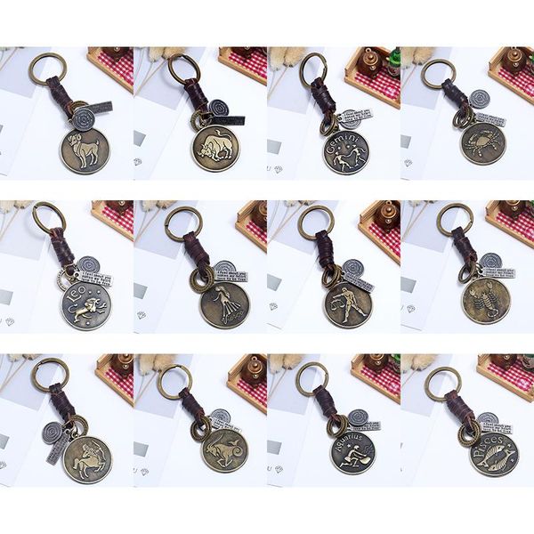 keychains 1pc fashion genuine leather weave zodiac sign keychain punk vintage 12 constellation key ring for men women, Silver
keychains 1pc fashion genuine leather weave zodiac sign keychain punk vintage 12 constellation key ring for men women, Silver