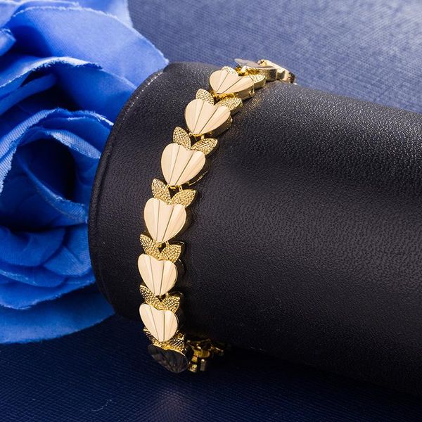 link, chain 2021 19cm heart gold color bracelet bangle for women annivesary birthday gift jewelry bulk wholesale drop, Black
link, chain 2021 19cm heart gold color bracelet bangle for women annivesary birthday gift jewelry bulk wholesale drop, Black