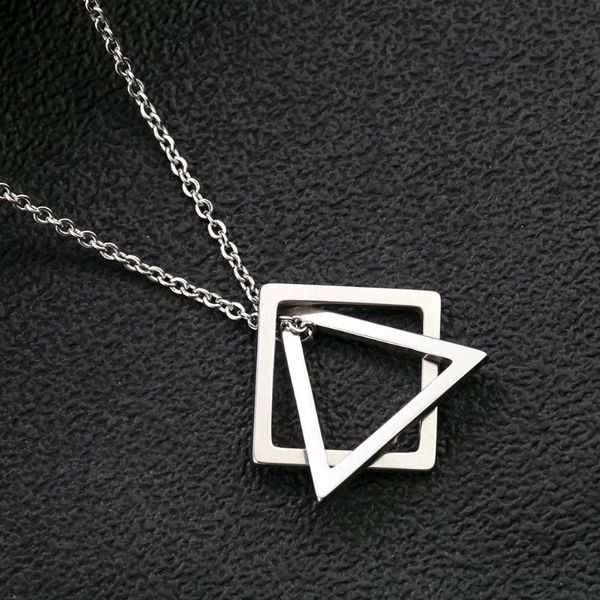 pendant necklaces simple titanium steel geometric necklace triangle square hip-hop man punk street dance e-boy chain party jewelry gift, Silver
pendant necklaces simple titanium steel geometric necklace triangle square hip-hop man punk street dance e-boy chain party jewelry gift, Silver