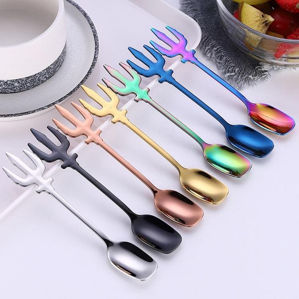 spoons 100pcs creative trident stainless steel coffee spoon 7 colors fruit fork multi function flatware kitchen accessories wb132
spoons 100pcs creative trident stainless steel coffee spoon 7 colors fruit fork multi function flatware kitchen accessories wb132