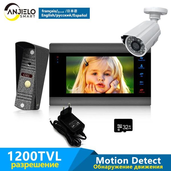 7 inch lcd black monitor 1200tvl silver doorbell camera 32g memory sd card security camera home intercom video door phone system
7 inch lcd black monitor 1200tvl silver doorbell camera 32g memory sd card security camera home intercom video door phone system