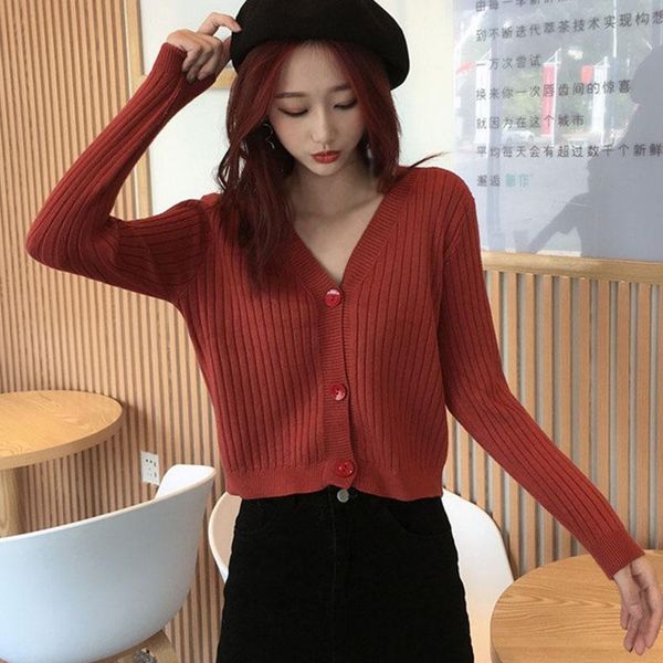 women's jackets casual autumn women sweater knitted short cardigan long sleeve v-neck jacket thin coat, Black;brown
women's jackets casual autumn women sweater knitted short cardigan long sleeve v-neck jacket thin coat, Black;brown