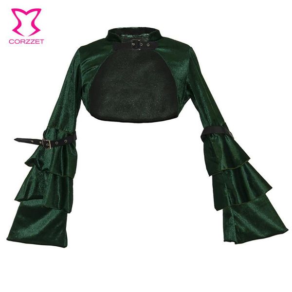 women's jackets green flannel& leather buckled ruffle flare sleeve short steampunk vintage jacket women gothic coat victorian corset ac, Black;brown
women's jackets green flannel& leather buckled ruffle flare sleeve short steampunk vintage jacket women gothic coat victorian corset ac, Black;brown